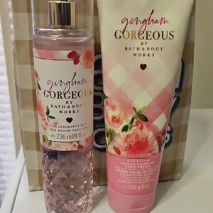 Bath & Body Works Gingham Gorgeous Mist and Cream - Pink Floral
